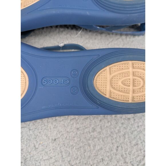 Crocs Isabella Graphic Strappy Sandals Blue and Tan Style 205084 Women's size 10 - Picture 8 of 8